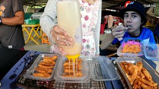 Try Cuba Pisang Goreng Cheese Rainbow   eating Malaysia food [upl. by Nnylirret]