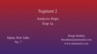 Using Mplus To Do DSEM with Cycles  Segment 2 Analysis Steps Step 1a [upl. by Eillat]