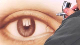 AIRBRUSH SPECIAL FREE HOW TO AIRBRUSH AN EYE STEPBYSTEP with JAVIER SOTO [upl. by Enilekaj]