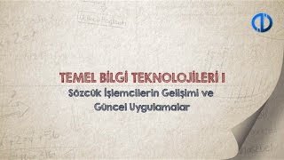 TEMEL BİLGİ TEKNOLOJİLERİ I  Ünite 2 Konu Anlatımı 1 [upl. by Letsirc643]