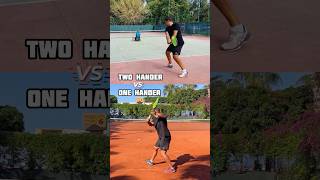 One Hander vs Two Hander  Tennis Backhand Technique shorts [upl. by Nairod]