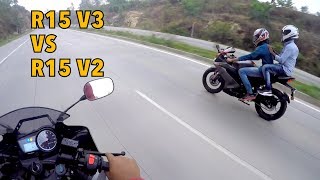 R15 V3 vs R15 V2 ride and review  BigBangBiker  which is best [upl. by Retrac]