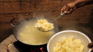 Boiled Cassava  Manioc   How to Cook Cassava Root  cook with mom [upl. by Ettezoj]