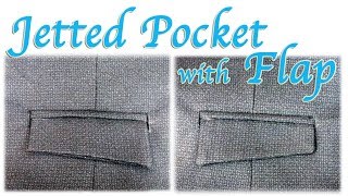 JETTED POCKET WITH FLAP  TUTORIAL HOW TO SEW TAILORING POCKET INTO JACKET [upl. by Htebasile]