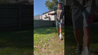 Shooting my Damon Howatt hunter recurve in the backyard Practice makes perfect [upl. by Dianthe]