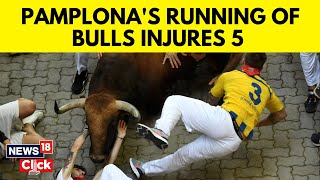 BullRunning Festival Thousands Attend Spains Controversial San Fermin Festival in Pamplona  N18G [upl. by Assenna]