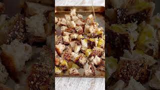 Roasted Fall Panzanella Salad 🍠 recipe foryou healthybakes easyrecipe shorts [upl. by Harbird]