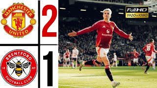 🔴 Man United Vs Brentford 21 Extended Highlights Premier League 202425 Garnacho  Hojlund Goals [upl. by Eelasor]