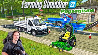 RETOUR DU PAYSAGISME SUR FARMING SIMULATOR 22  Tonte bois de chauffage [upl. by Annaerda526]