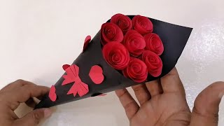 Ramo de Rosas de papel  Bouquetde rosas  manualidades [upl. by Ardna708]