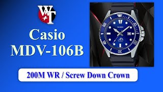 Full Review  Casio Dive Watch MDV106B2AVCF [upl. by Raddie551]