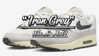 Nike Air Max 1 “Iron Grey”  Detailed look  Price [upl. by Laemsi]