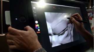 Wacom Cintiq 24HD demonstration at Imagina using ZBrush from Pixologic [upl. by Ekoorb12]