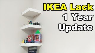 IKEA Lack shelf no drilling no nails on wall  1 year UPDATE [upl. by Calli583]