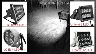 Security Camera IR Illuminator Floodlight  Testing 4 new lights [upl. by Hsinam]