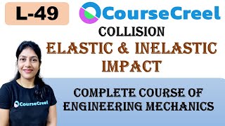 LECTURE 49  ENGINEERING MECHANICS  CONCEPTS OF ELASTIC AND INELASTIC IMPACT [upl. by Annah]