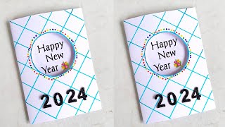 White paper greeting card new year 2024greeting cardnew year card making with white papercard diy [upl. by Siubhan]