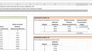 Calibration Curve Tutorial  Lesson 3  Analysis of Unknowns [upl. by Annailuj]