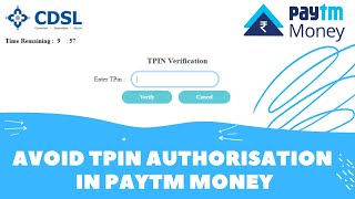 How to avoid TPIN authorisation in PAYTM Money [upl. by Zalea776]