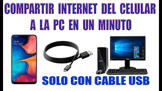 COMO PASAR INTERNET DEL CELULAR A CUALQUIER COMPUTADORA CON CABLE USB 2024 [upl. by Virgilio]