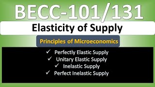 BECC101131 ELASTICITY OF SUPPLY  IDEA OF ELASTICITY [upl. by Fernas]