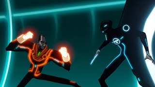 Beck vs Tesler First Fight  TRON Uprising [upl. by Johiah]