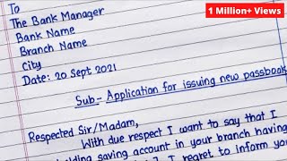 Application for New Passbook  Application to Bank Manager Issuing New Passbook [upl. by Nehtanoj]