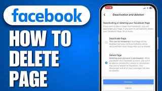 How to delete facebook page  deactivate page [upl. by Aidiruy43]