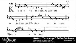 Kyrie I from Mass I Gregorian Chant Brébeuf Hymnal [upl. by Ennobe]