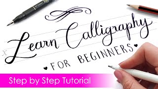 How to write CALLIGRAPHY with ANY PEN ✍️  Step by Step Tutorial [upl. by Saxon]