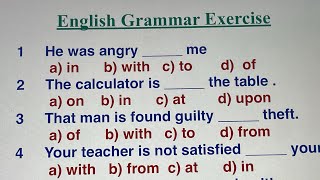 English Grammar Exercise  Prepositions [upl. by Enilrae]