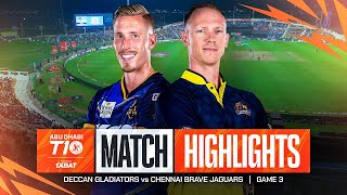 2024 Abu Dhabi T10 I Match 3 Highlights Deccan Gladiators vs Chennai Brave Jaguars  Season 8 [upl. by Gibby]