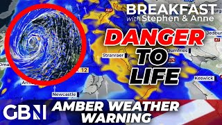 DANGER to life weather warning issued as Storm Ashley set to BATTER the UK with EXPLOSIVE winds [upl. by Alsi802]