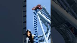 Does this ROLLER COASTER DROP scare you shorts TheCoasterScoop [upl. by Norvall]