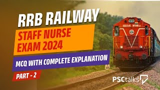 Previous Year Question paper solved for RRB staff nurse exam 2024 PART 2🔥 [upl. by Annairt]