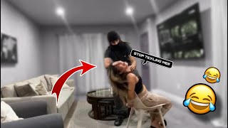 TICKLING PRANK ON MY GIRLFRIEND HILARIOUS [upl. by Ainocal]