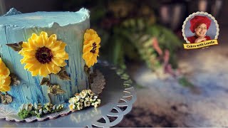 Sunflower Cake Tutorial 🌻amp Cake Decorating Tips 🍰 Cakes with Lorelie [upl. by Enitsirk]