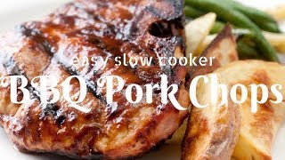 EASY SLOW COOKER PORK CHOPS WITH SWEET amp SPICY BBQ SAUCE RECIPE  THE HOWTO GURU [upl. by Darken]