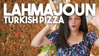 Best Turkish or Arabic style Pizza Lahmajoun  Kravings [upl. by Amihsat]