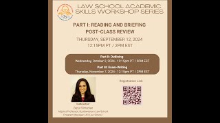 Law School Academic Skills Workshop series Part II Outlining [upl. by Agata]