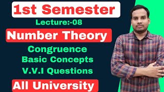 Number Theory Congruence  BSc 1st Semester Number Theory  BSc 1st Semester Mathematics [upl. by Onfre]