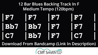 F  Medium Tempo 12 Bar Blues Backing Track 120bpm [upl. by Tonry645]