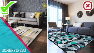 LIVING ROOM HACKS How To Choose The Best Rugs [upl. by Amalea507]