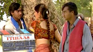 Ajay Devgn And Twinkle Khanna Shooting For Itihaas Song  Flashback Video [upl. by Paschasia153]