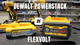 Dewalt Powerstack 5ah vs Flexvolt 6ah Battery  Is This Expensive Dewalt Battery Worth It [upl. by Stanislas]