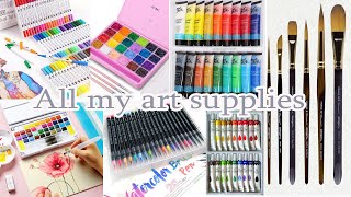 All My Art Supplies  Drawing Materials  Useful drawing materials  Farjana Drawing Academy [upl. by Zerep829]