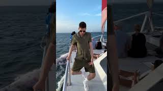 Good Vibes on the BOAT 😂😂🔥 jerseyyjoe dance jerseyboy [upl. by Hairehcaz]