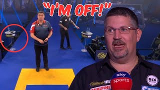 Table Gate Incident between Gary Anderson and Mensur Suljović darts [upl. by Leynwad157]