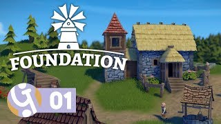 ⛪ Foundation First Look  Lets Play Foundation Ep 01 [upl. by Ariella]