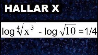 log raiz cuarta Ecuaciones con Logaritmos  resolver la ecuación con logaritmos  resta de log [upl. by Donall804]